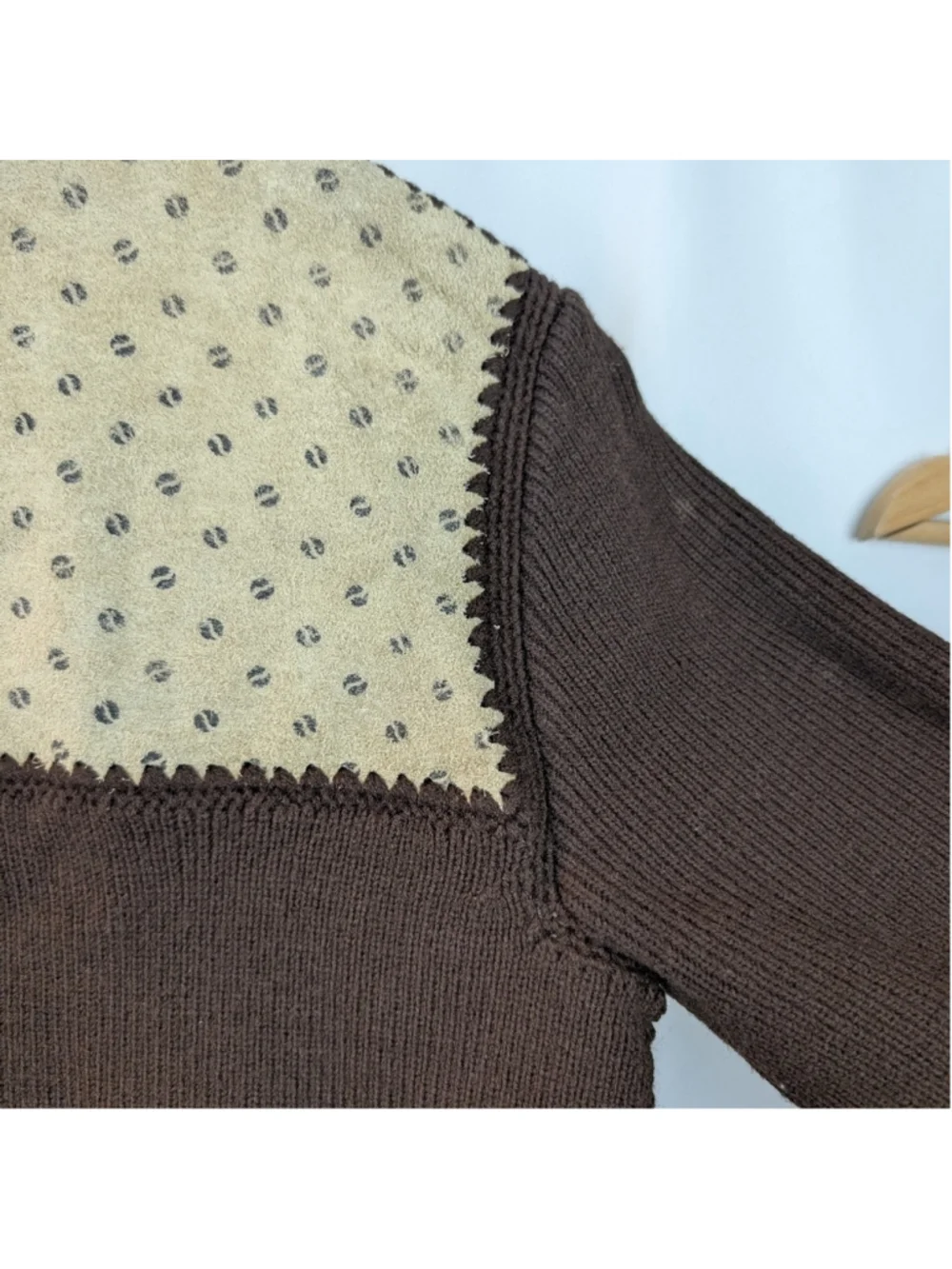 Vintage High Fashion Leather Floral Western Knit Woman S in VGUC Jacket Boho